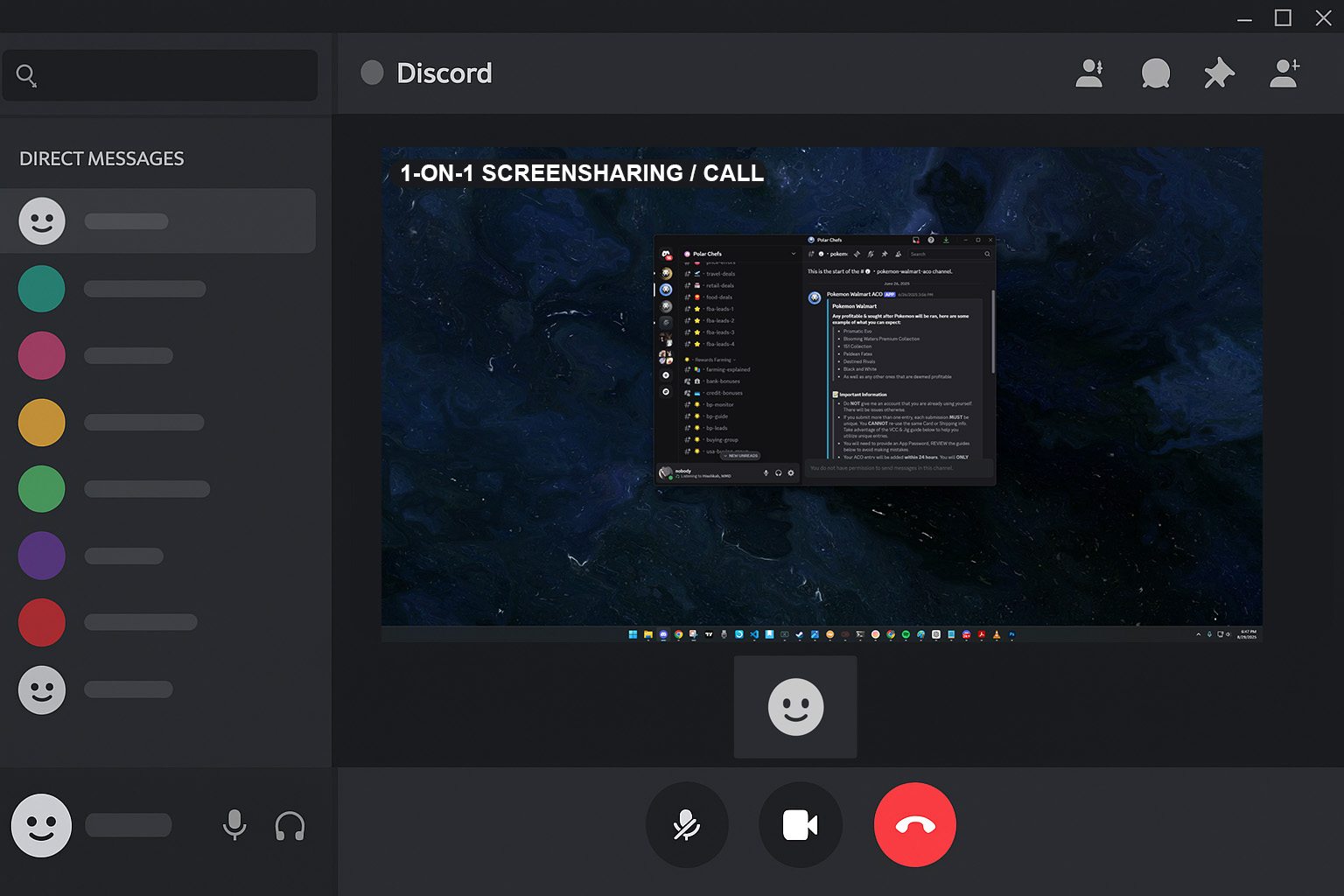1-on-1 Discord screenshare with a Polar Chefs staff member